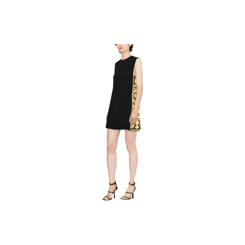 VERSACE Barocco Panelled Printed Sleeveless Mini Dress-1