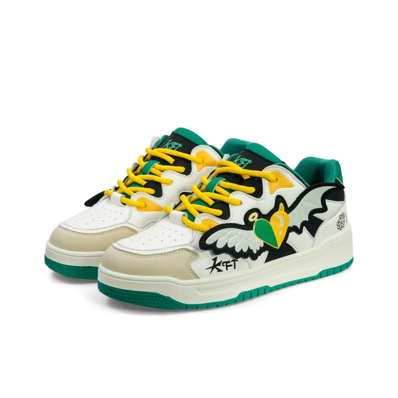 KFT Heart Wings Anti-Slip And Wear-Resistant Height Increasing Low-Top Skateboard Shoes Unisex-7