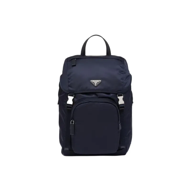 PRADA Recycled Nylon Backpack Men's Marine Blue-1