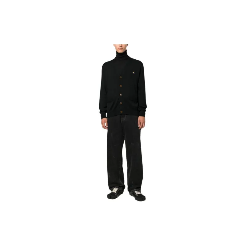 Vivienne Westwood Orb Logo Embroidered V Neck Cardigan-3