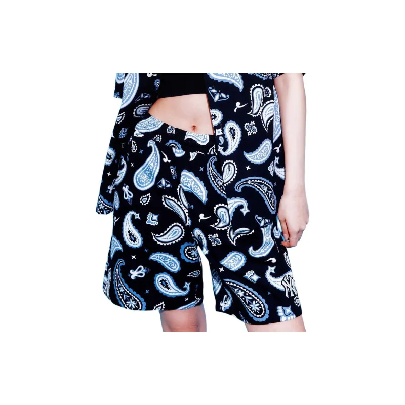 MLB Cashew Flower Casual Shorts Women's Black-3