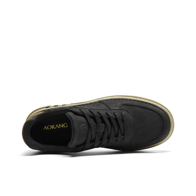 AOKANG Elegant Style Series Skateboard Shoes Men Low Top Khaki, Black-15