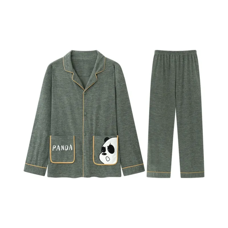 Lan Miao Pajama Set Men's Green-0