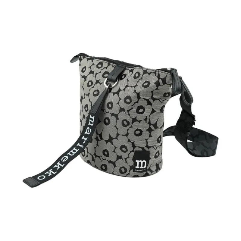 Marimekko Polyester Shoulder Bag Regular Unisex Khaki & Black-1