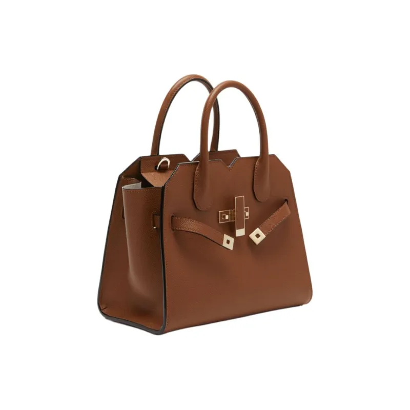 Valextra Calfskin Shoulder Bag, Crossbody Bag, Handbag Women's Chocolate Brown-1