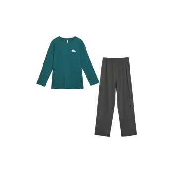 Red Beans At Home Pajama Set Men's Sky Blue