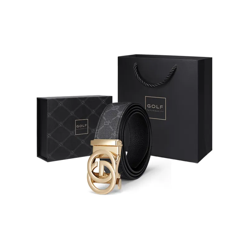 GOLF Top Grain Cow Leather Automatic Buckle Genuine Leather Belt Men's Multicolor 3.5cm-117