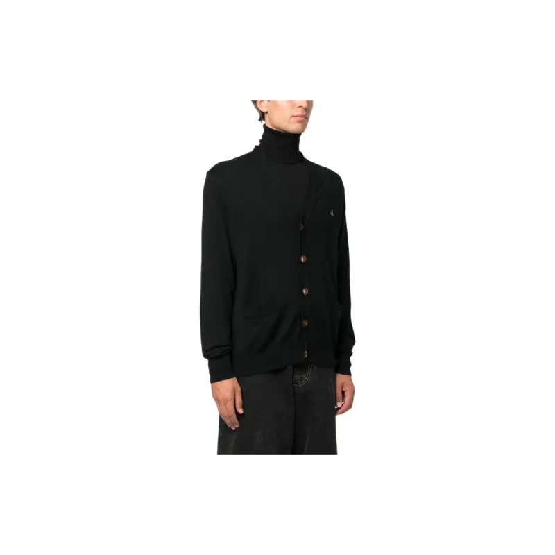 Vivienne Westwood Orb Logo Embroidered V Neck Cardigan-7