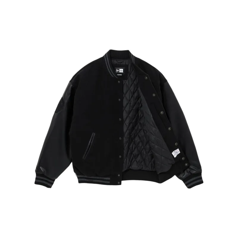 New Era FW24 Baseball Jacket Unisex Black-2