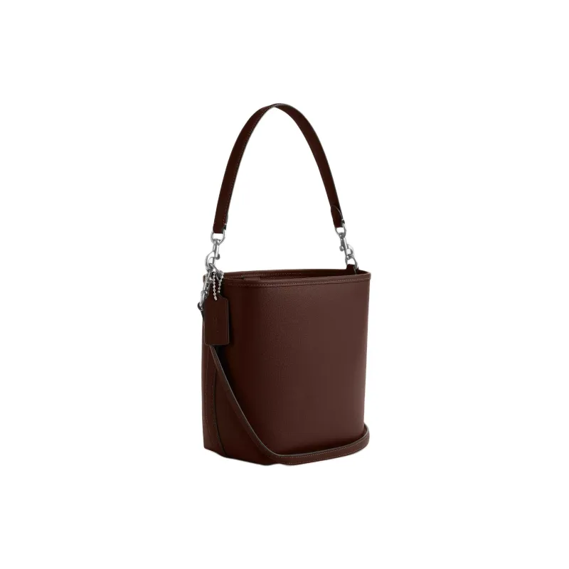 COACH City Double Sided Leather Bucket Bag, Portable Crossbody Bag, Shoulder Bag Trumpets Women's Maple-1