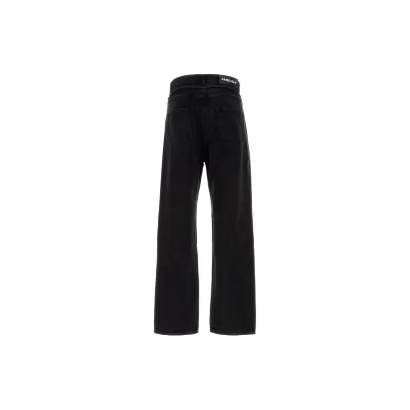 AMBUSH Frayed trim Loose Jeans-1
