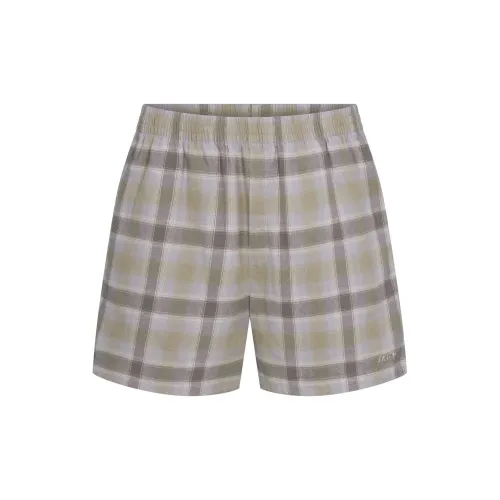 SKIMS FLANNEL SLEEP MENS SHORT Pajama Pants Men's Taupe Plaid