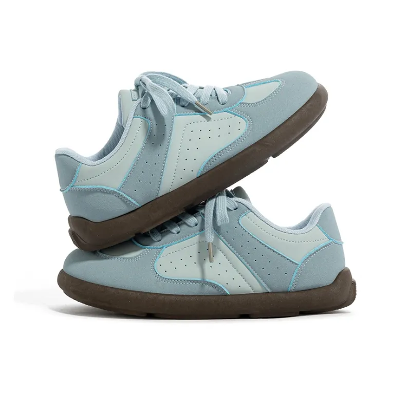 Babaya Anti Slip Wear Resistant Lightweight Breathable Low Top Skateboard Shoes Women's Denim Blue-4