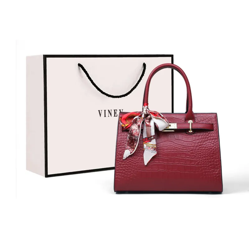 VINEY Cow Leather Handbag Tubas Women's Blue Black-17