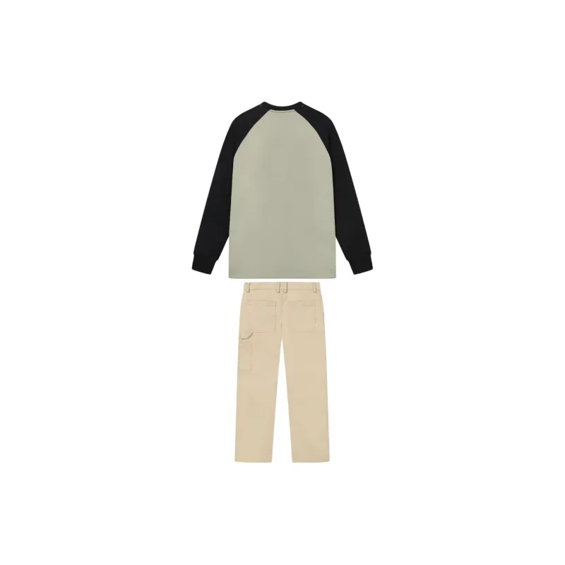 FILA Casual Sportswear Men Light Sand Army Green Top+Light Sand Camel Bottom-1