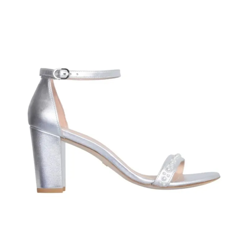 Stuart Weitzman/SW One Strap Sandals Women's Silver-1