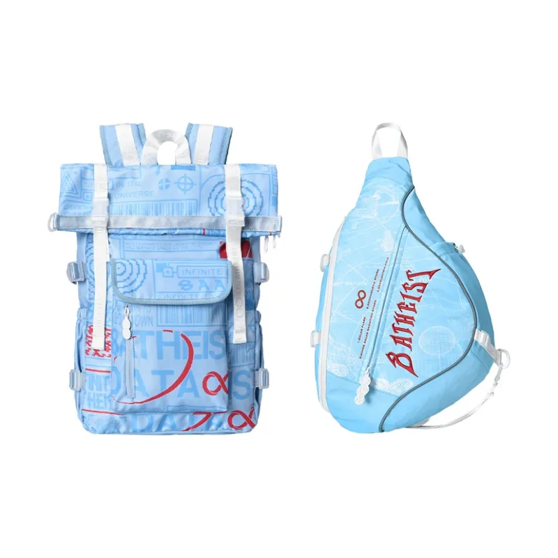 8atheist Polyester Backpack Multi Compartment Backpack Tubas Unisex Haze Blue-0