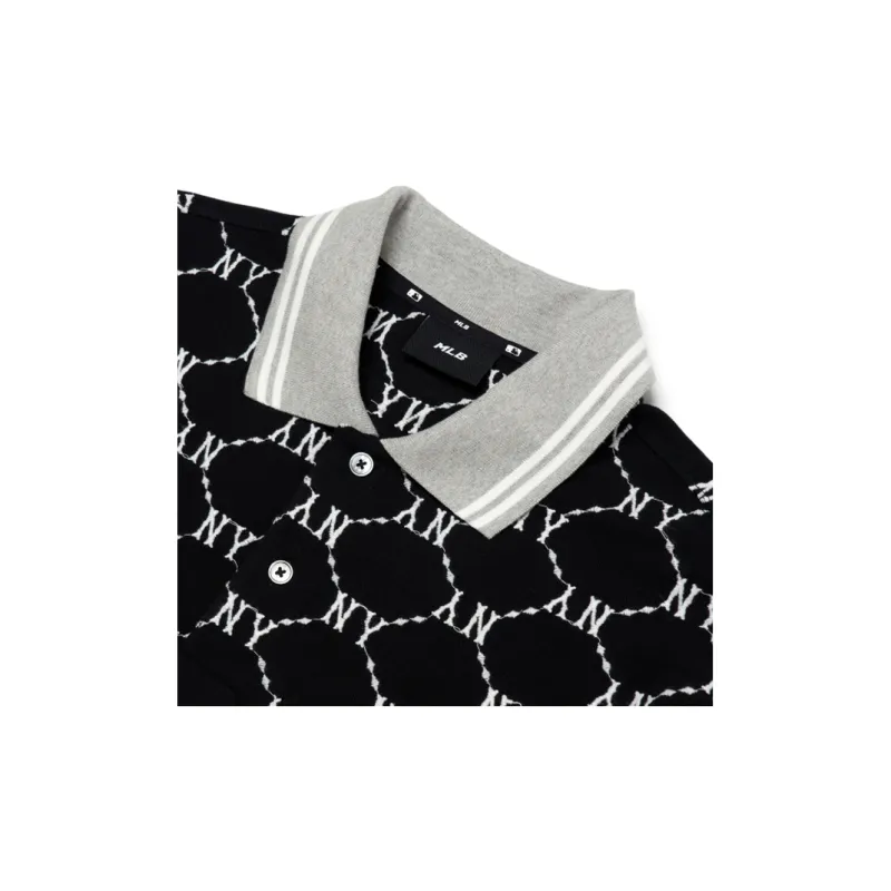 MLB Base Logo Polo Shirt Men's Black-2