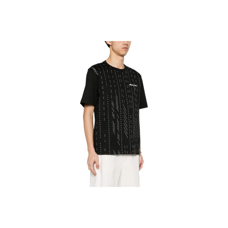 FENDI Logo Embroidered Crewneck T Shirt-4