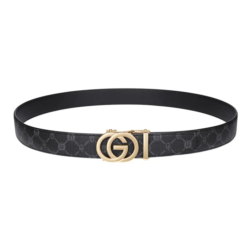GOLF Top Grain Cow Leather Automatic Buckle Genuine Leather Belt Men's Multicolor 3.5cm-81