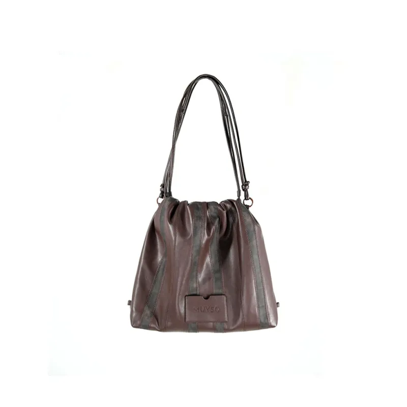 MUYSO Eco Friendly Recycled Leather Handbag Shoulder Bag Women's Brown-1
