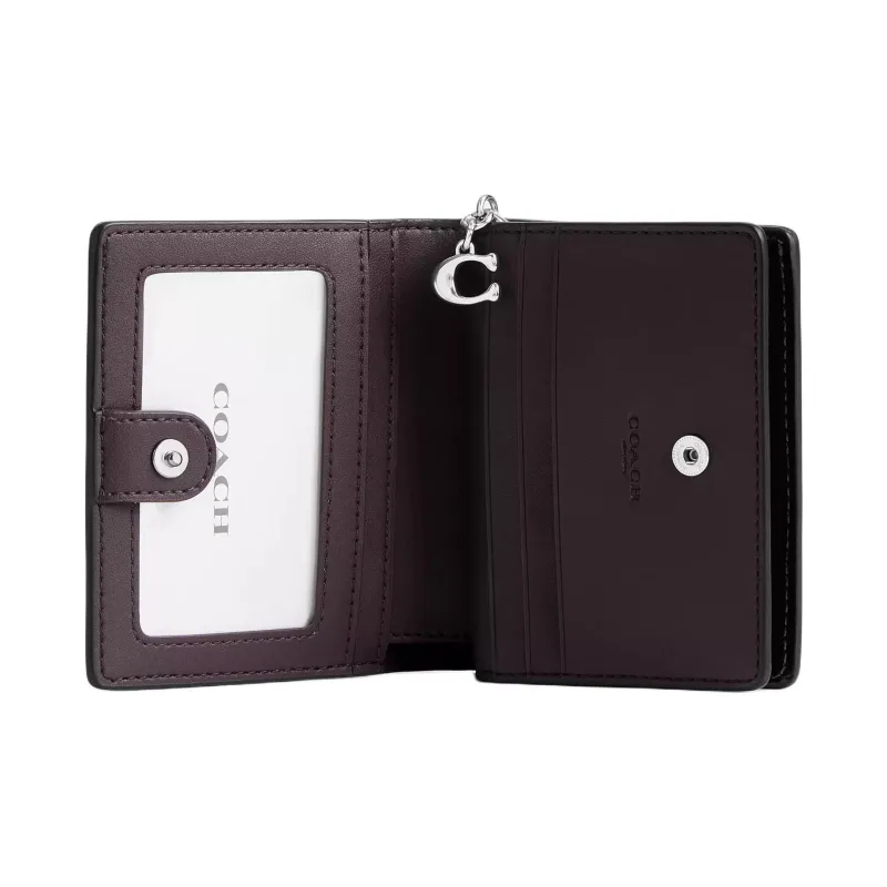 COACH Snap Wallet Patent Leather Wallet Mini Women's Black-1