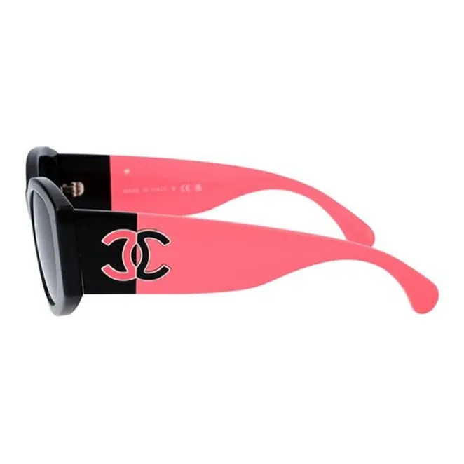 CHANEL Irregular Shape Sunglasses Unisex Pink-2