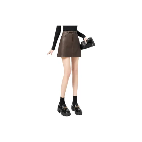 TOUCH Casual Short Skirts Women's Dark Coffee