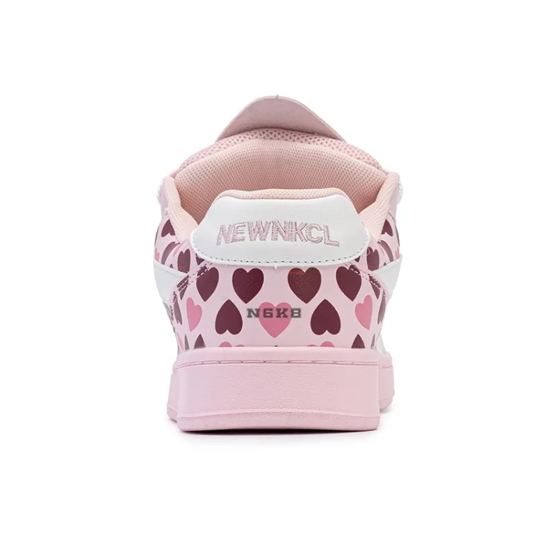 N6K8 Anti Slip Wear Resistant Low Top Skateboard Shoes Women's Pink Gift Box Set-4