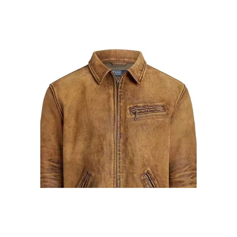 Polo Ralph Lauren Leather Jacket Men's Caramel Umber-4