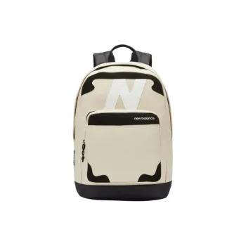 New Balance Synthetic Leather, Textile Mosaic Backpack Regular Unisex Beige & Black