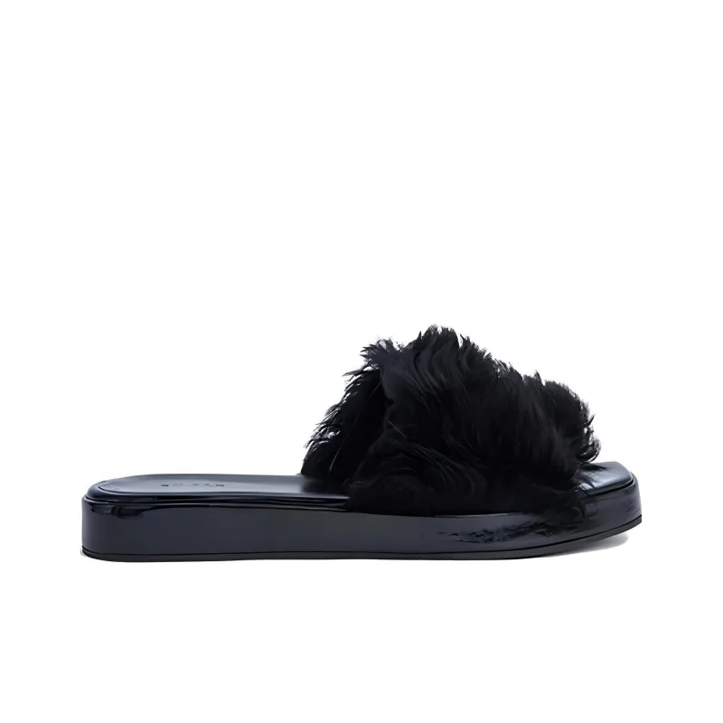 By Far Shana Abrasion Resistant Slide Slippers Women's Black-1
