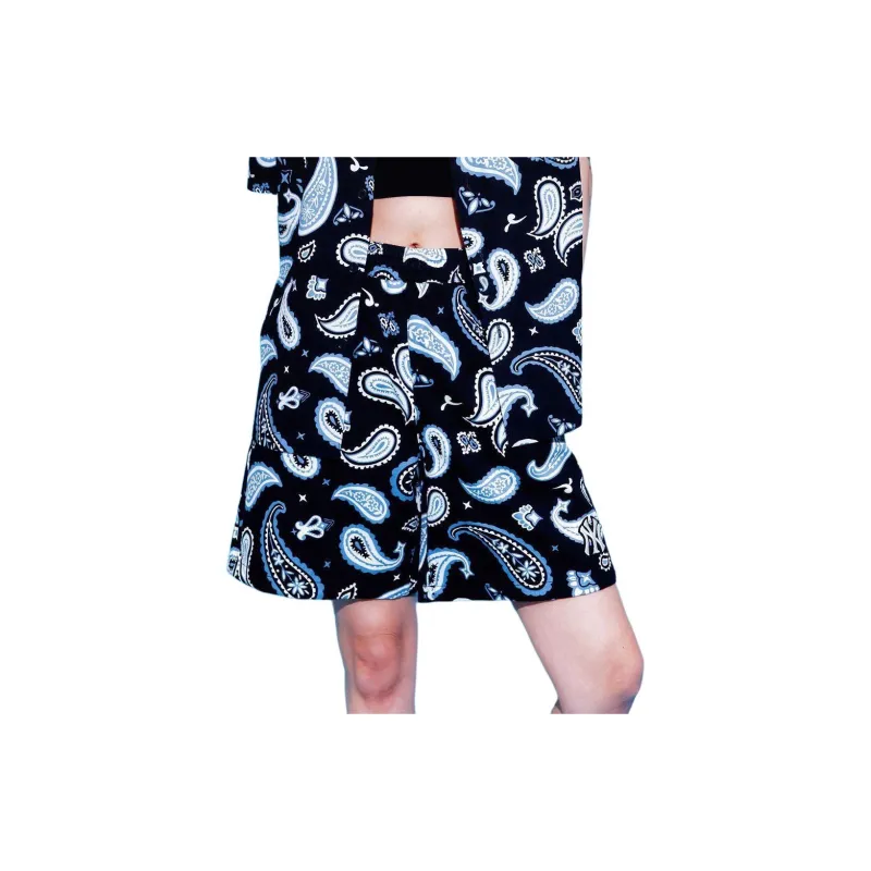 MLB Cashew Flower Casual Shorts Women's Black-2