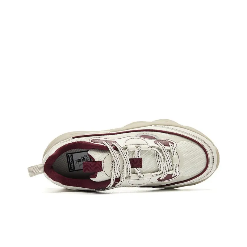 QIAODAN Lightweight Anti Slip Low Top Chunky Sneakers Women's Ecru-2