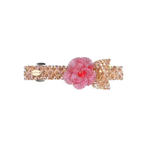 Cercoo Artificial Crystal Metal Fiber Hair Clips Women's Pink