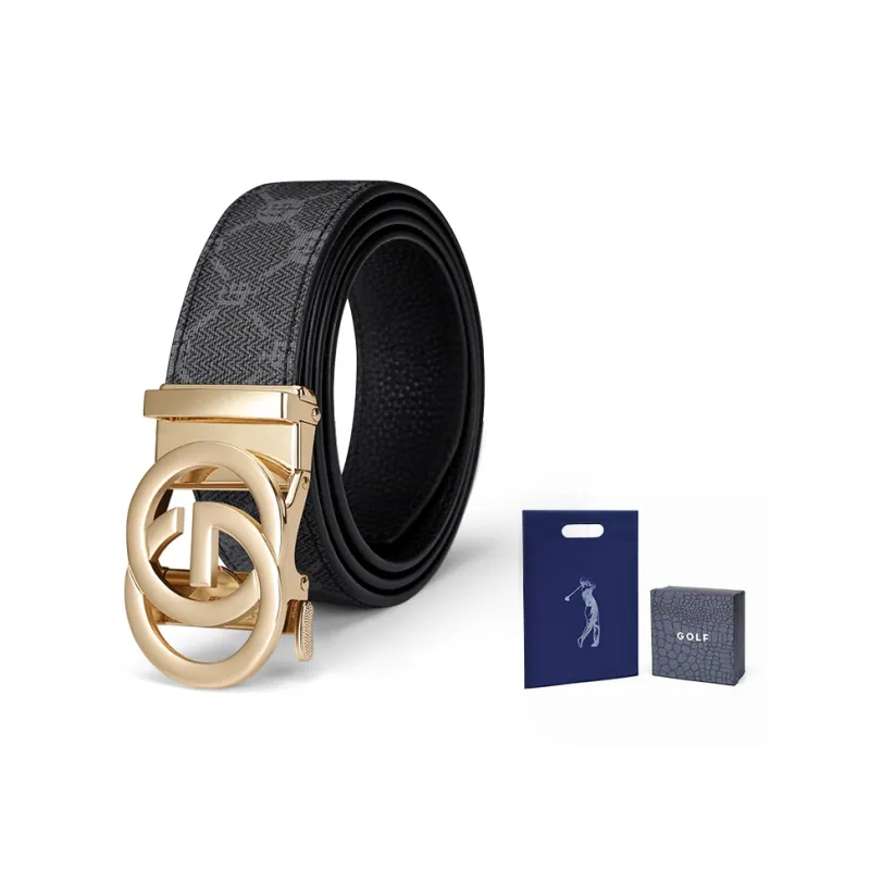 GOLF Top Grain Cow Leather Automatic Buckle Genuine Leather Belt Men's Multicolor 3.5cm-79