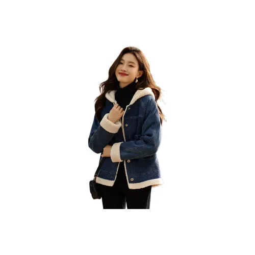 Mo Han Yi Mei Denim Jackets Women's Blue