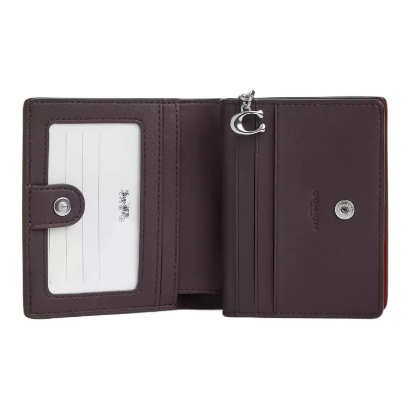COACH Snap Wallet Patent Leather Wallet Mini Women's Red-1