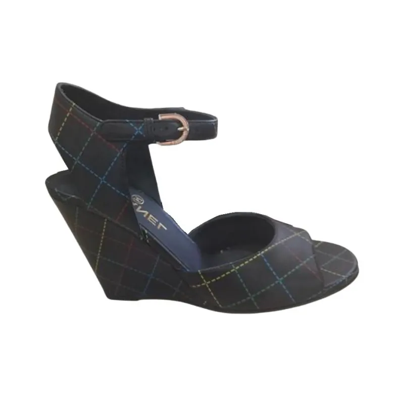 CHANEL 23C Early Spring One Strap Sandals Women's Black-1
