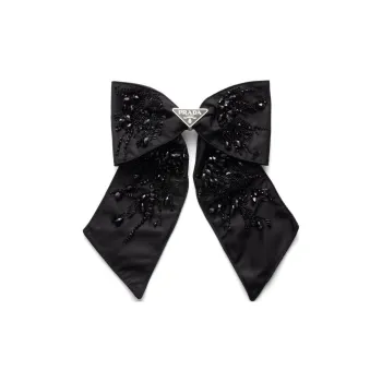 PRADA Recycled Nylon Hair Clips Women's Black