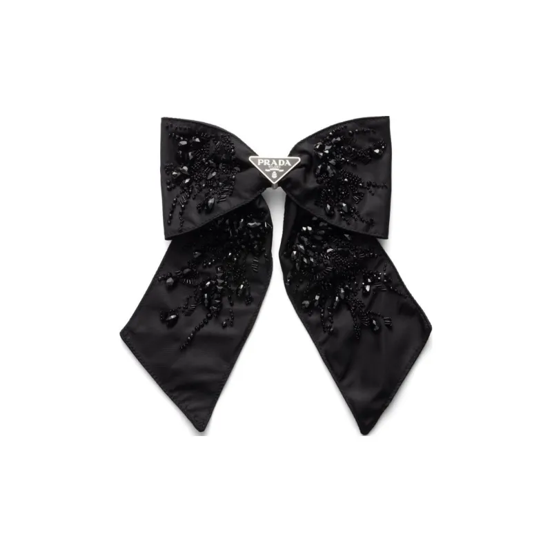 PRADA Recycled Nylon Hair Clips Women's Black-0