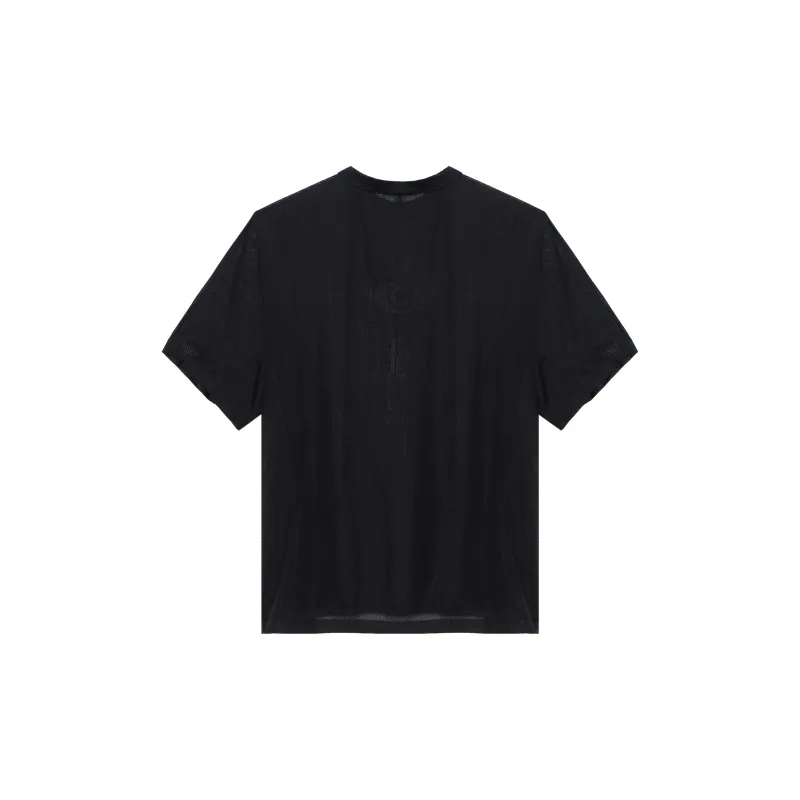 Burberry Slogan Print Perforated T Shirt-1