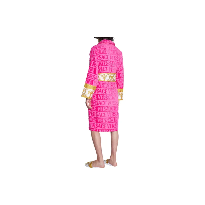 VERSACE Baroque Printed Belted Waist Robe-4