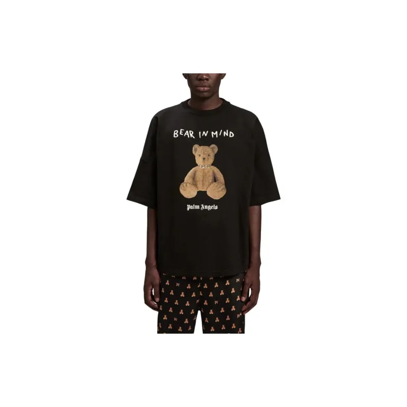 PALM ANGELS Bear In Mind Over Tee 'Black/Brown'-1