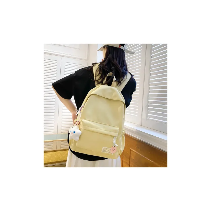 Parker Bear Nylon Backpack Regular Unisex Orange/White/Neon Green/Light Yellow/Black/Blue-1