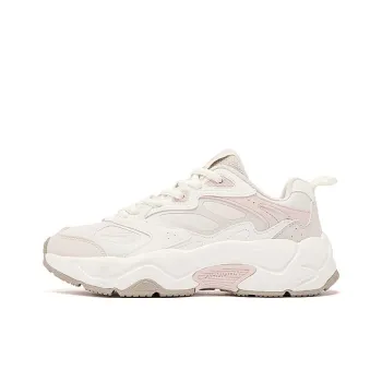 QIAODAN Durable Breathable Lightweight Low Top Casual Shoes Women's White Peach Pink