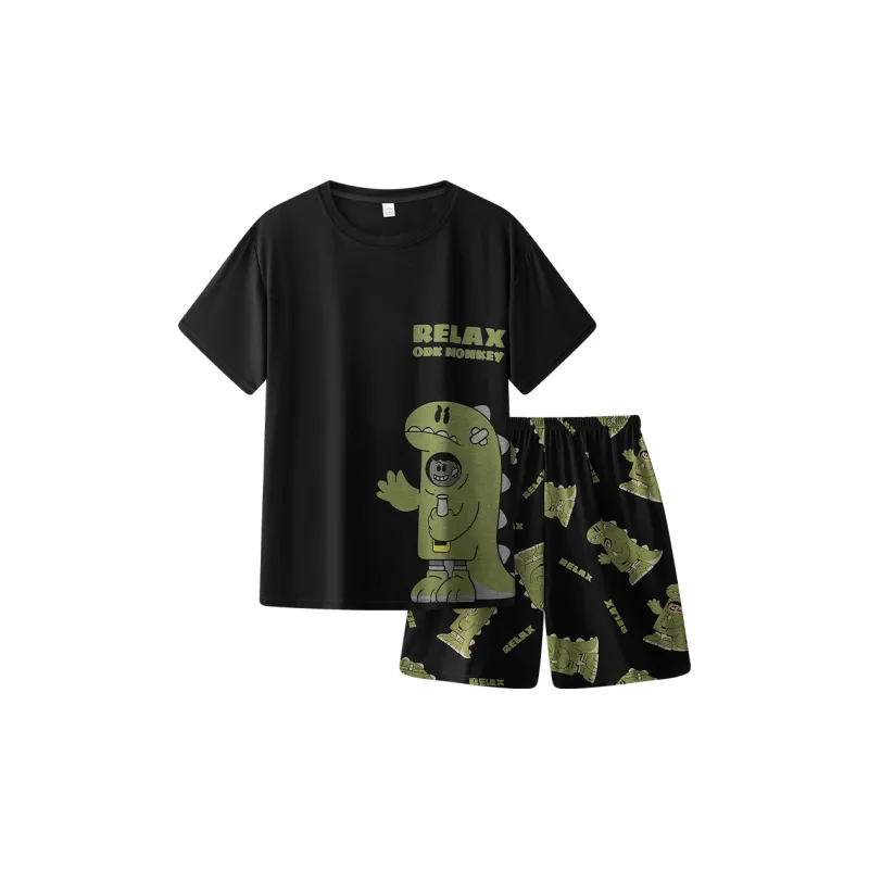 Lan Miao Pajama Set Men's Black-2