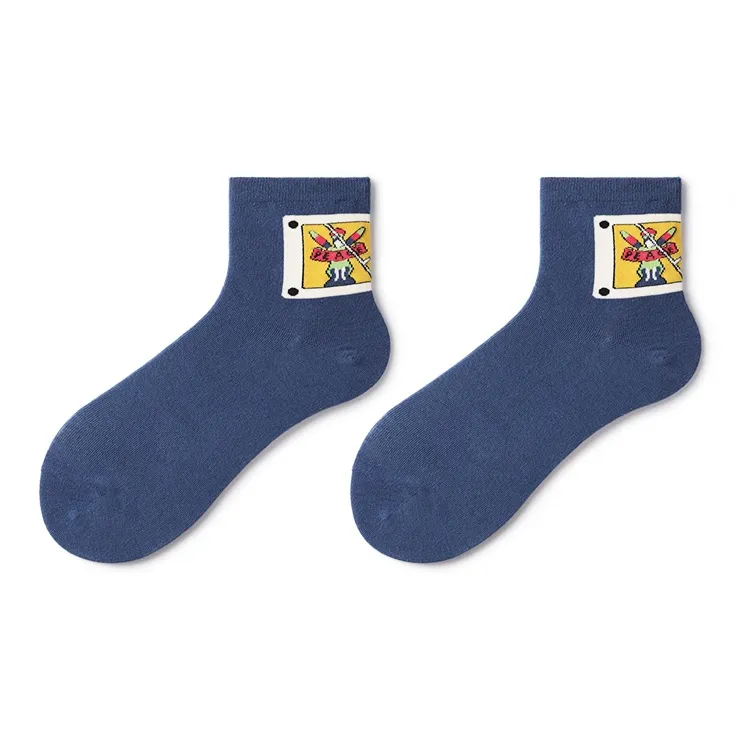 Primeet Mid Calf Socks Fall Winter Unisex 5 Pack Mixed Color-27