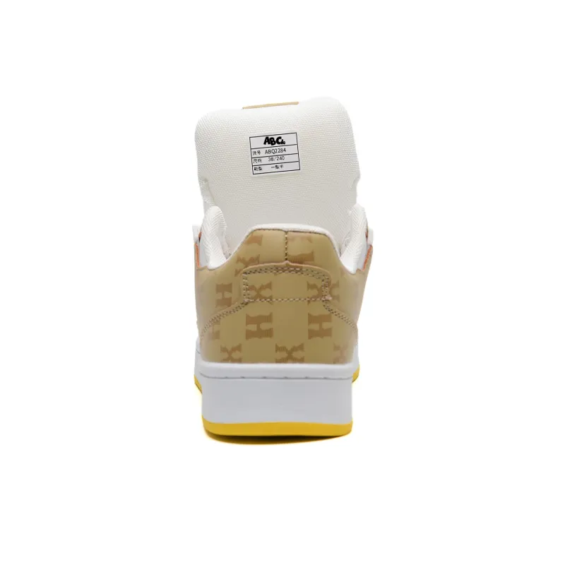 ABCIO Water-Resistant Cushioning Lightweight Height Increasing Low-Top Skateboard Shoes Unisex Khaki White Box Included-7