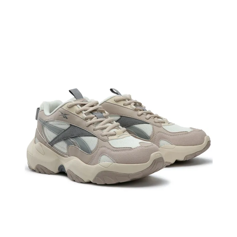 Reebok FLUFFI PUFF CN Anti Slip Wear Resistant Breathable Height Increasing Low Top Running Shoes Unisex Apricot-1